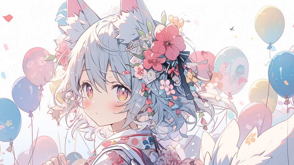 狐娘と風船の夏祭り夢