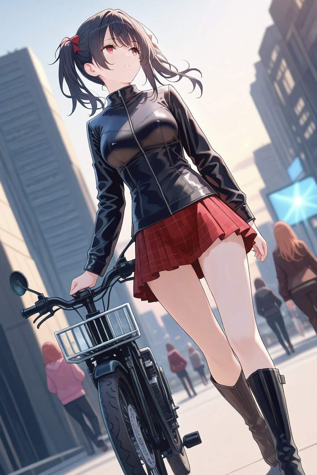 黒髪ツインテールのモデル