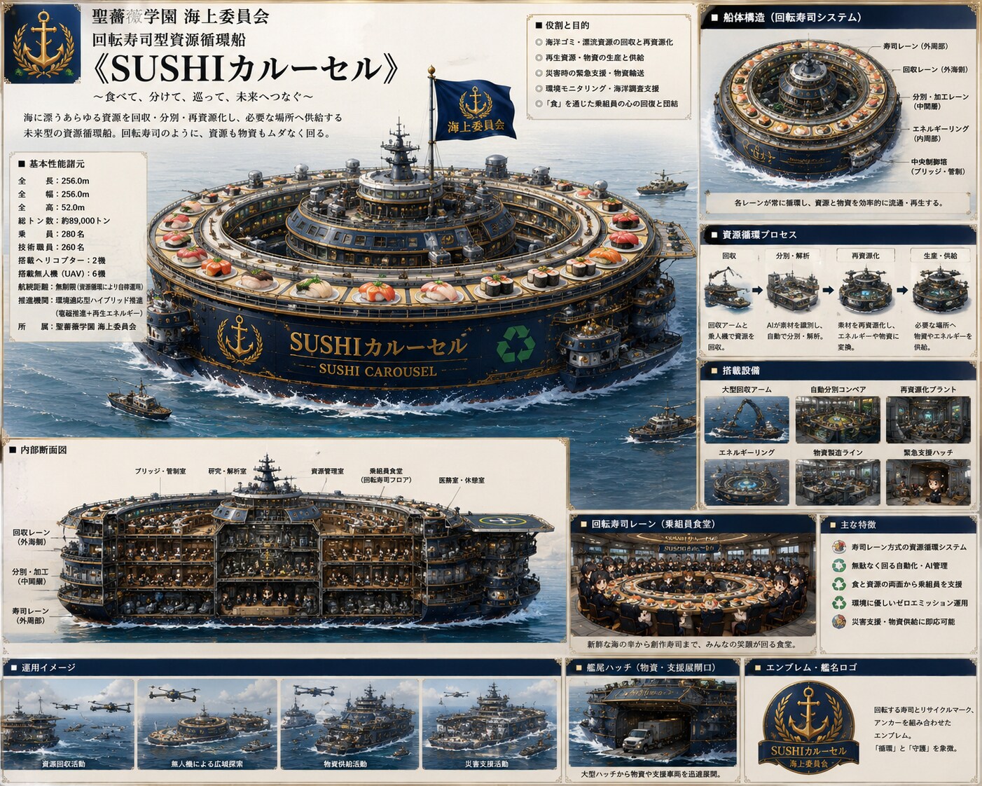 回転寿司型資源循環船《SUSHIカルーセル》
