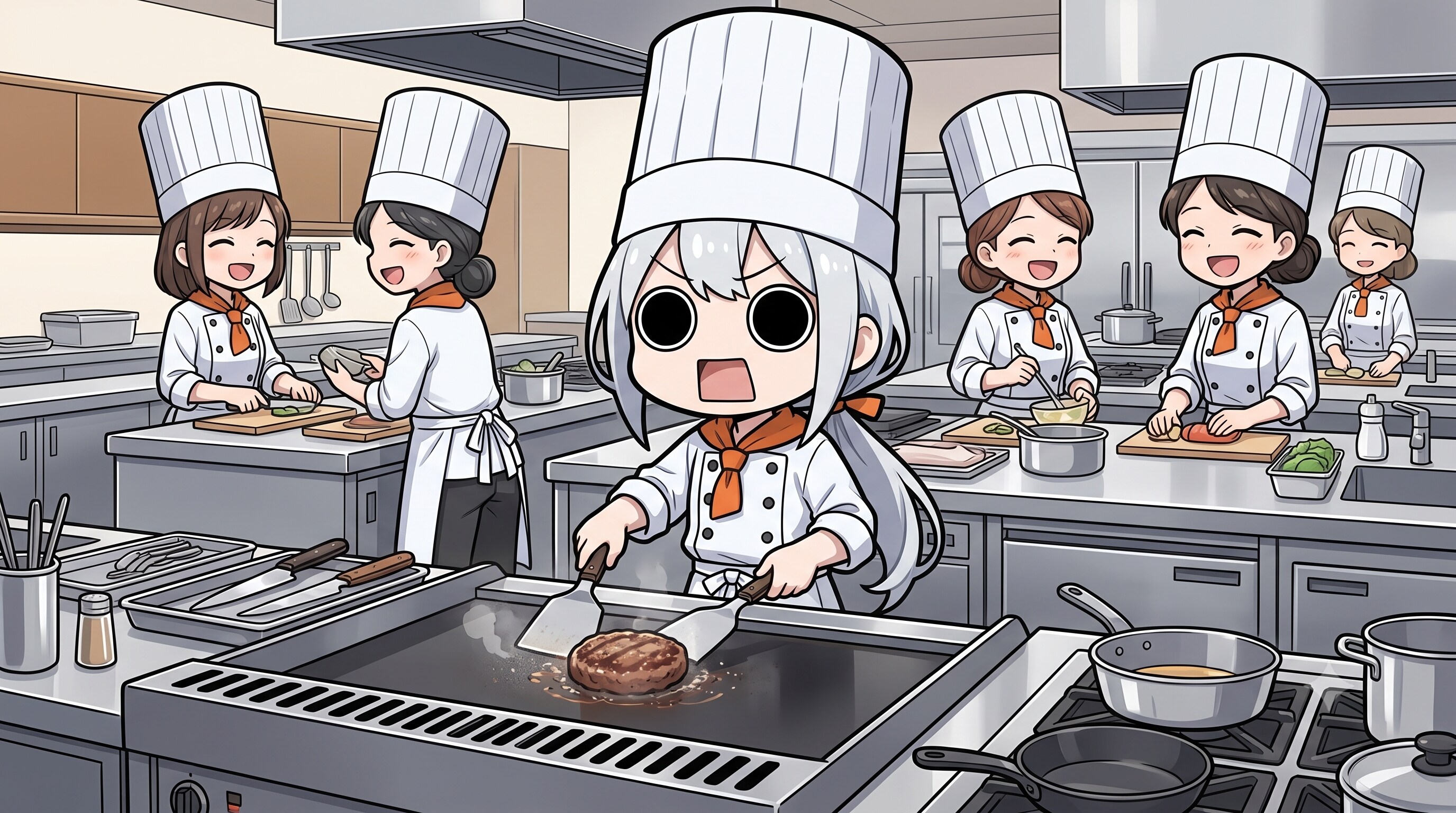 ハンバーグを焼くえらいこっちゃ嬢 | の人気AIイラスト・グラビア