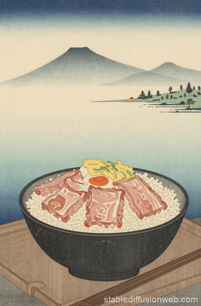 メガ肉丼（全然メガになりません） | の人気AIイラスト・グラビア