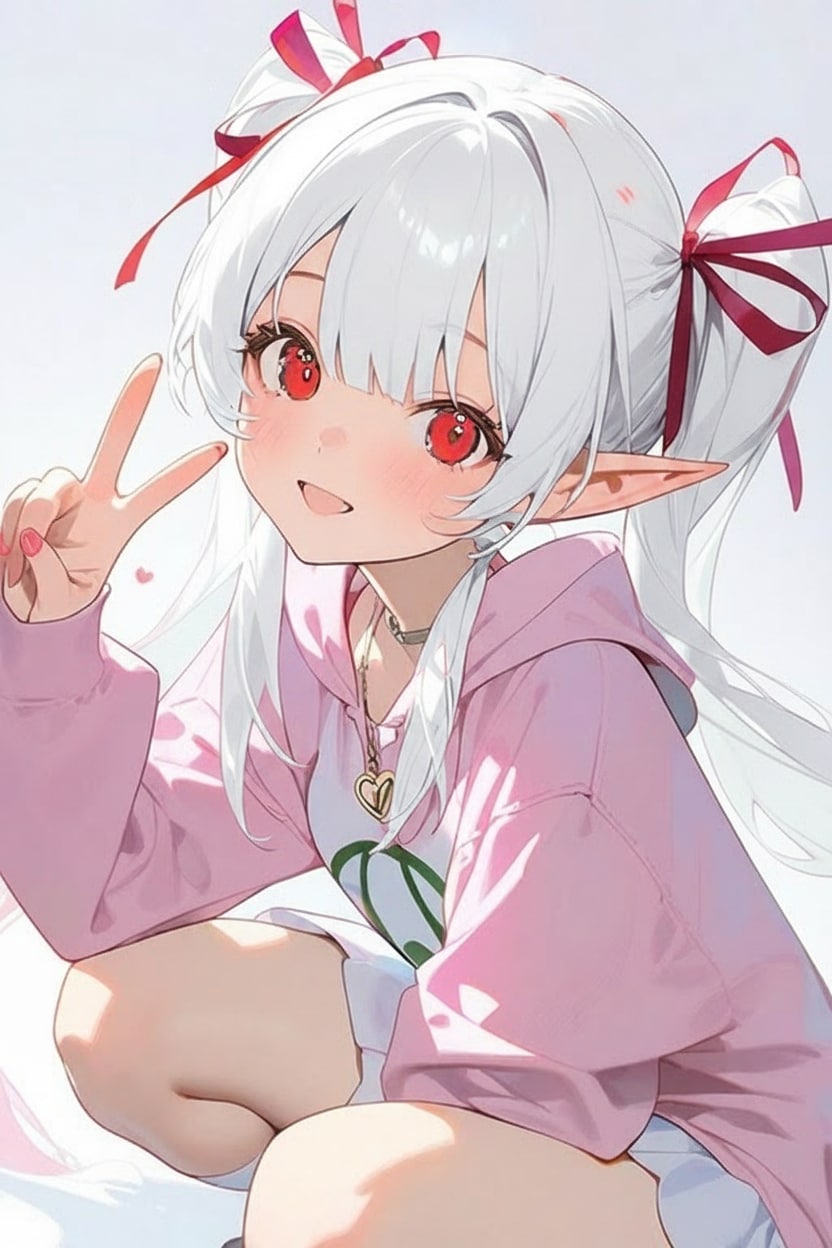 しゃがみ✌のシロネさん | の人気AIイラスト・グラビア