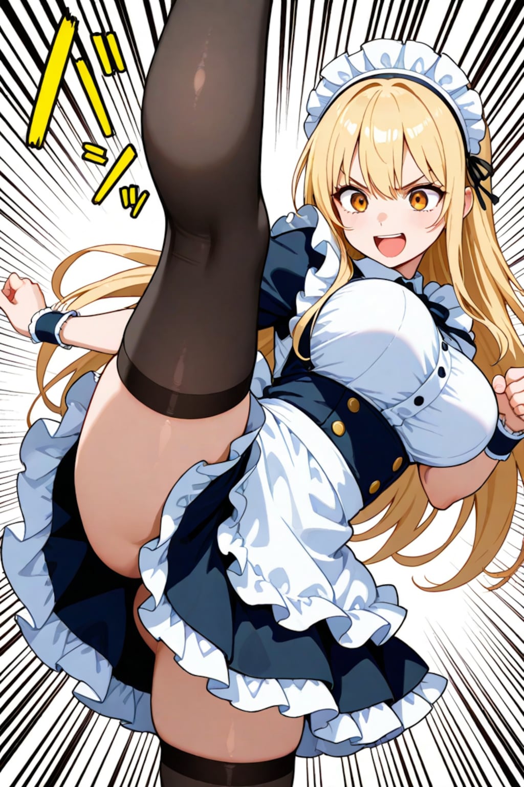 メイドさんハイキック