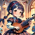 楽器を演奏する女の子とロボット 2枚目
