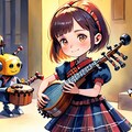 楽器を演奏する女の子とロボット 4枚目