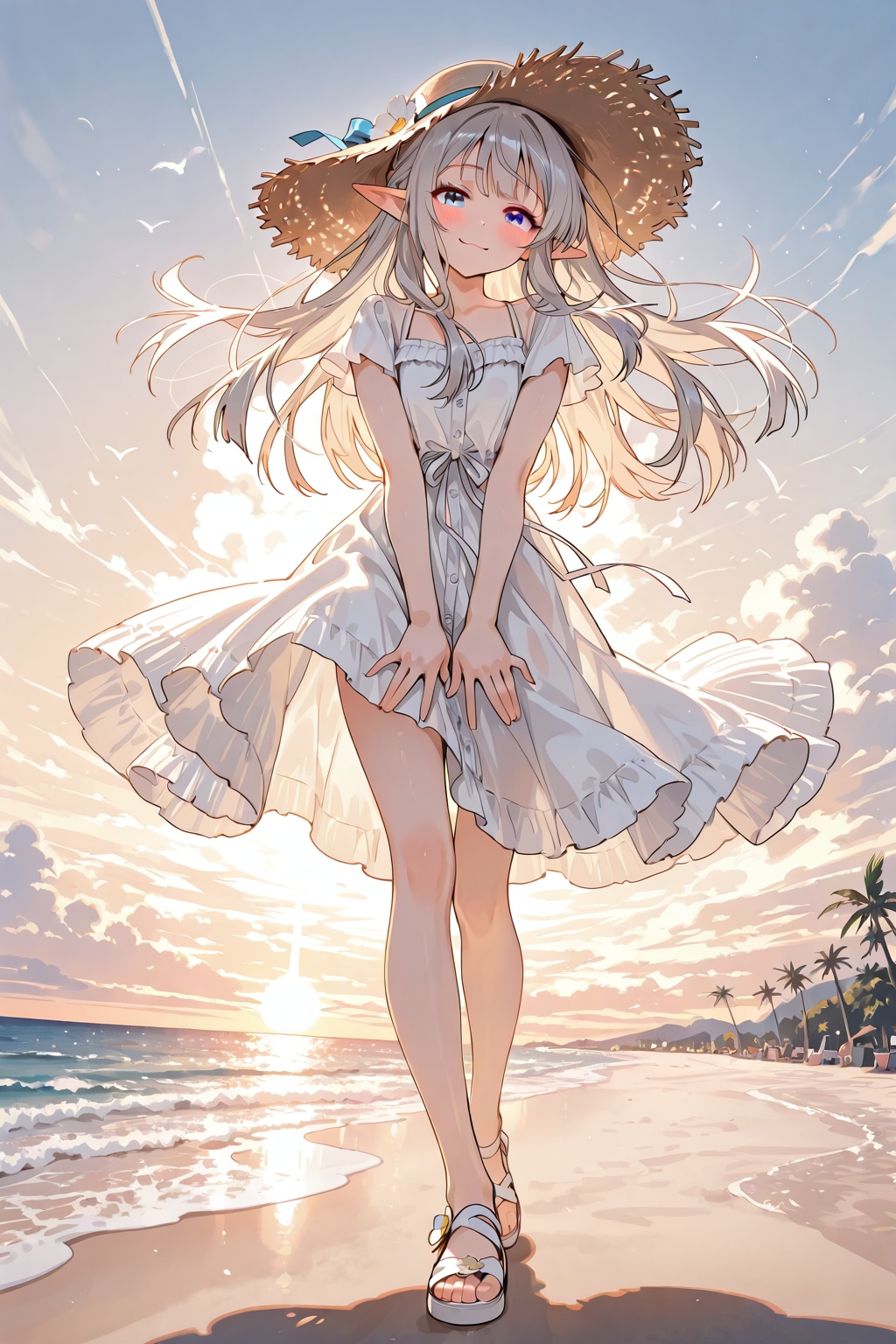 麦わら帽子のエルフ