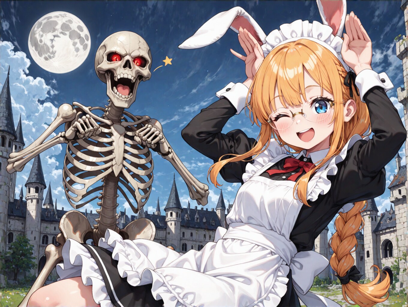 三つ編み眼鏡ドクロだ田中ちゃん | の人気AIイラスト・グラビア