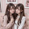 地雷系ちゃんのレズビアン004《眼鏡っ娘SeaArt》 3枚目