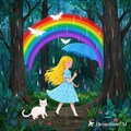 「虹の森のしずく姫」 ― 雨が降るたび、森に現れる少女と白猫のふしぎな旅 ― 2枚目