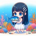 （いろんな画風）チサちゃん海底で海鮮丼を食べる 3枚目