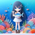 （いろんな画風）チサちゃん海底で海鮮丼を食べる 8枚目