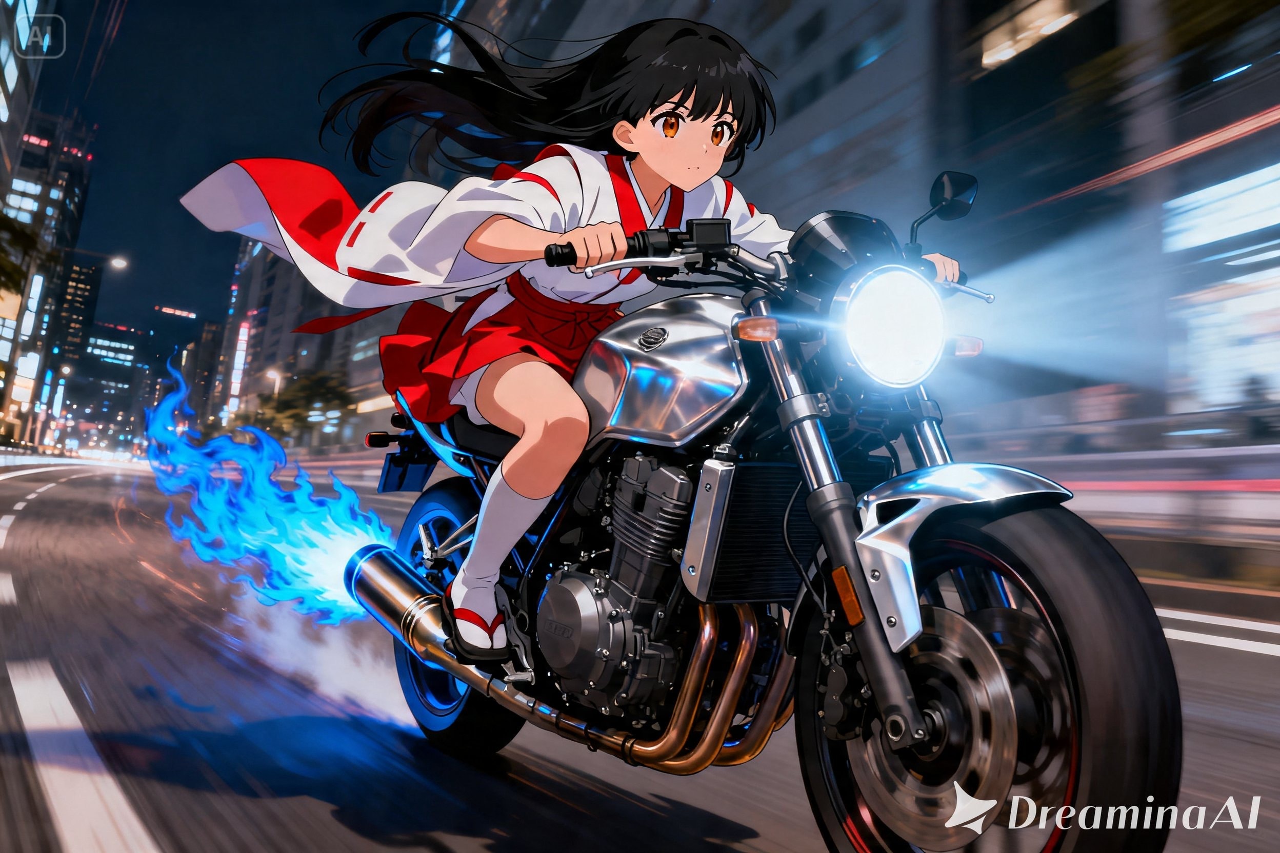 バイクで爆走するさくらちゃん