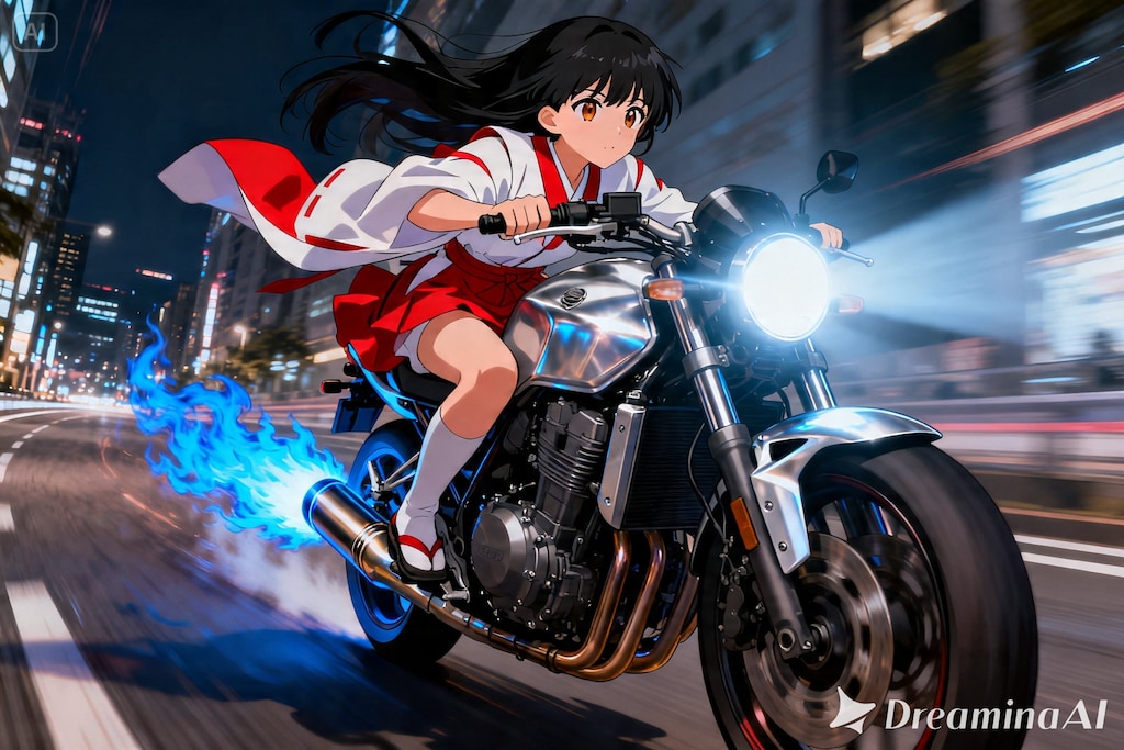 バイクで爆走するさくらちゃん