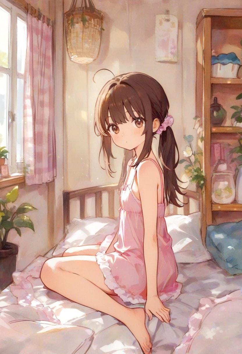 少女の部屋(水彩タッチ)(150)