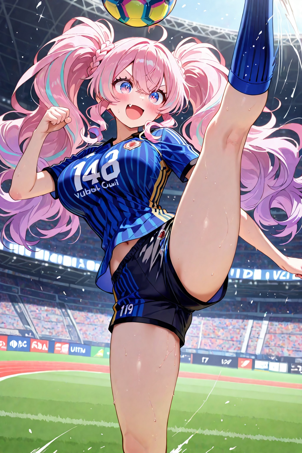 サッカーを楽しむ少女