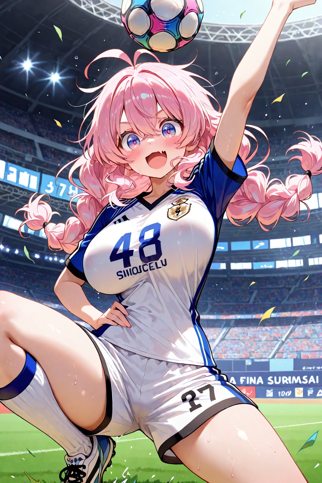 サッカーを楽しむ少女