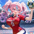 サッカーを楽しむ少女 4枚目