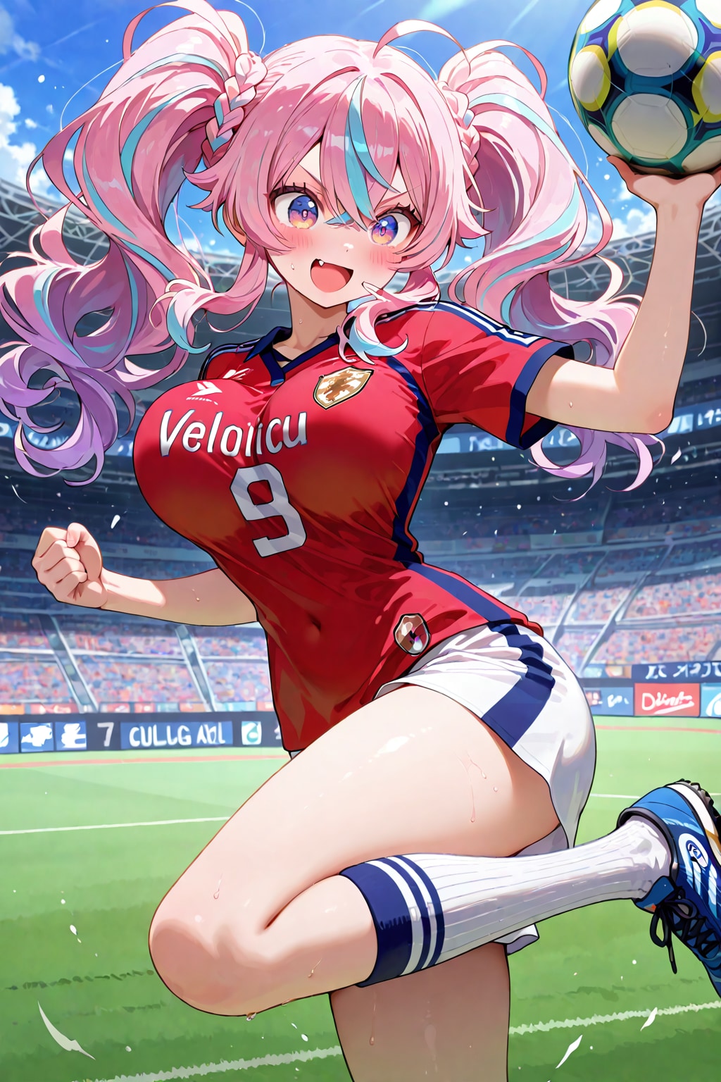 サッカーを楽しむ少女