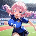 サッカーを楽しむ少女 3枚目