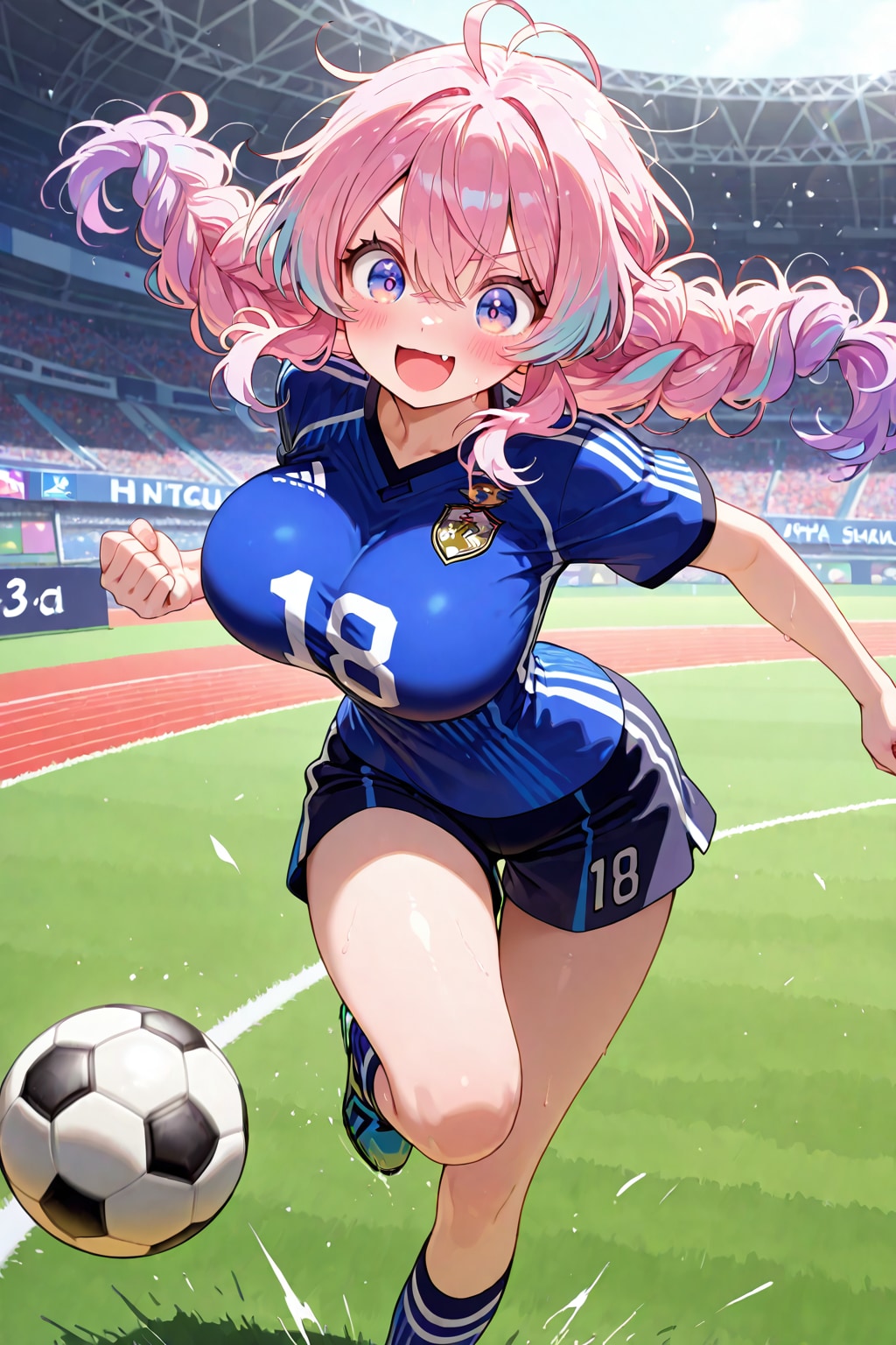サッカーを楽しむ少女