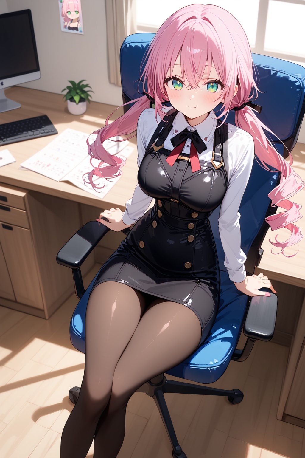 オフィスカジュアルな桃花