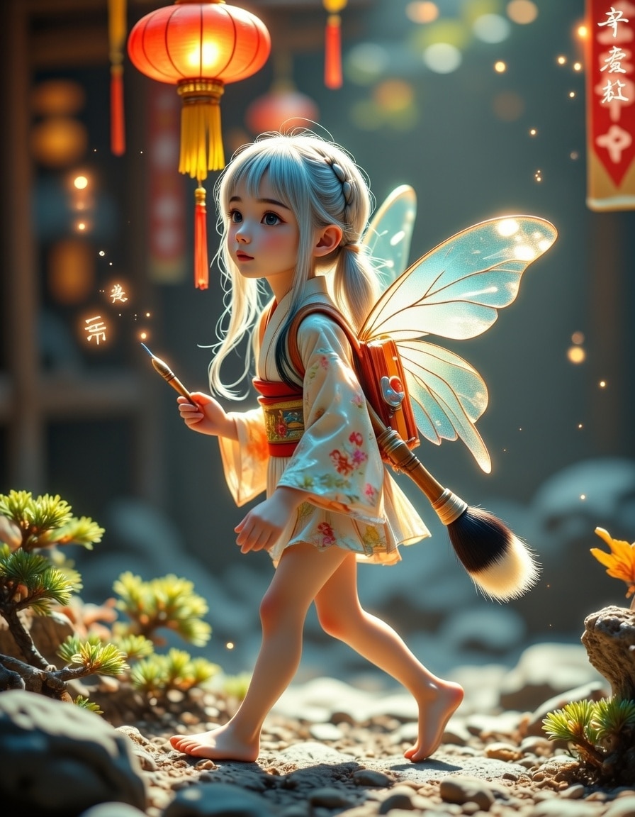 願い事の妖精　または　書初めの妖精 | の人気AIイラスト・グラビア