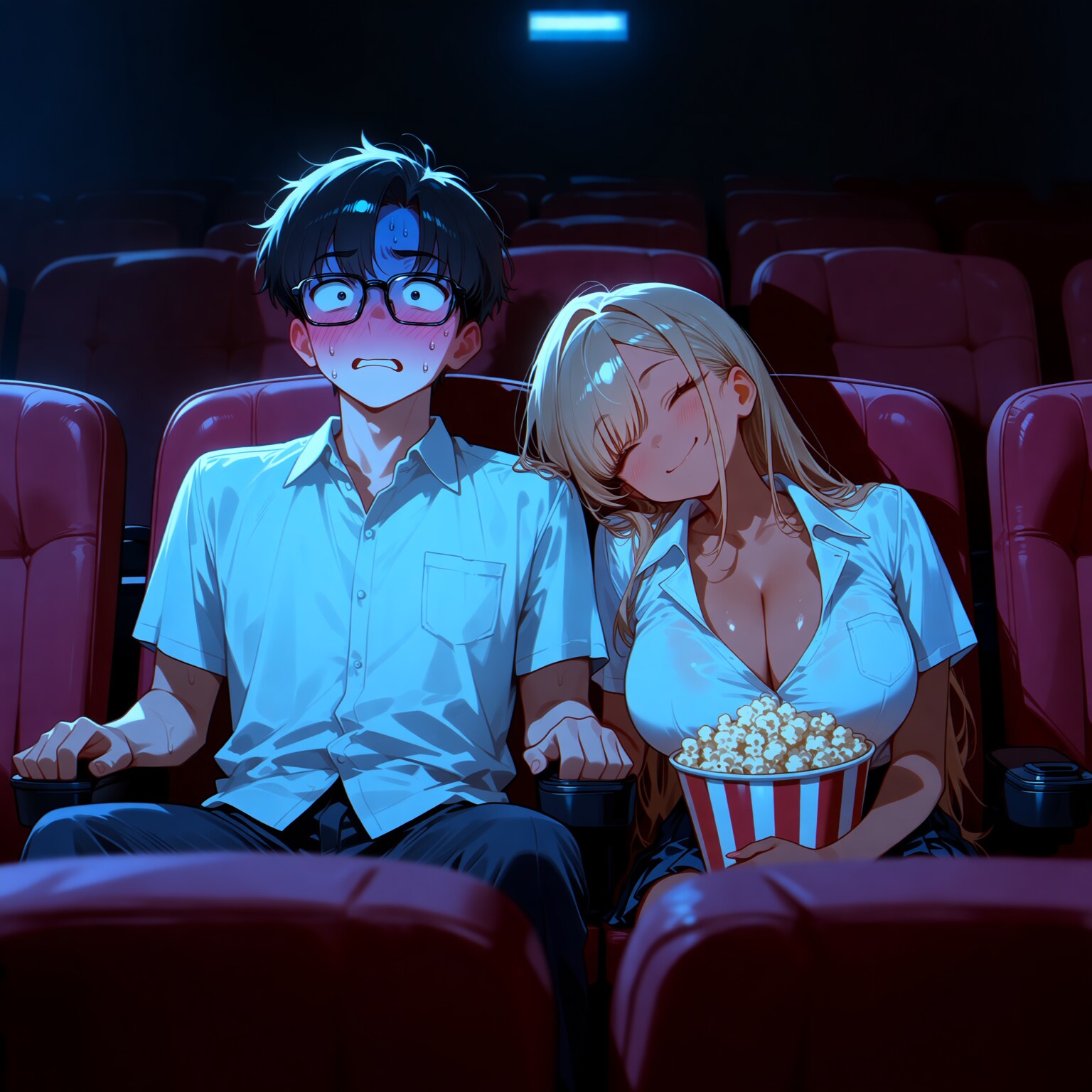 映画館デート（監視役付き）