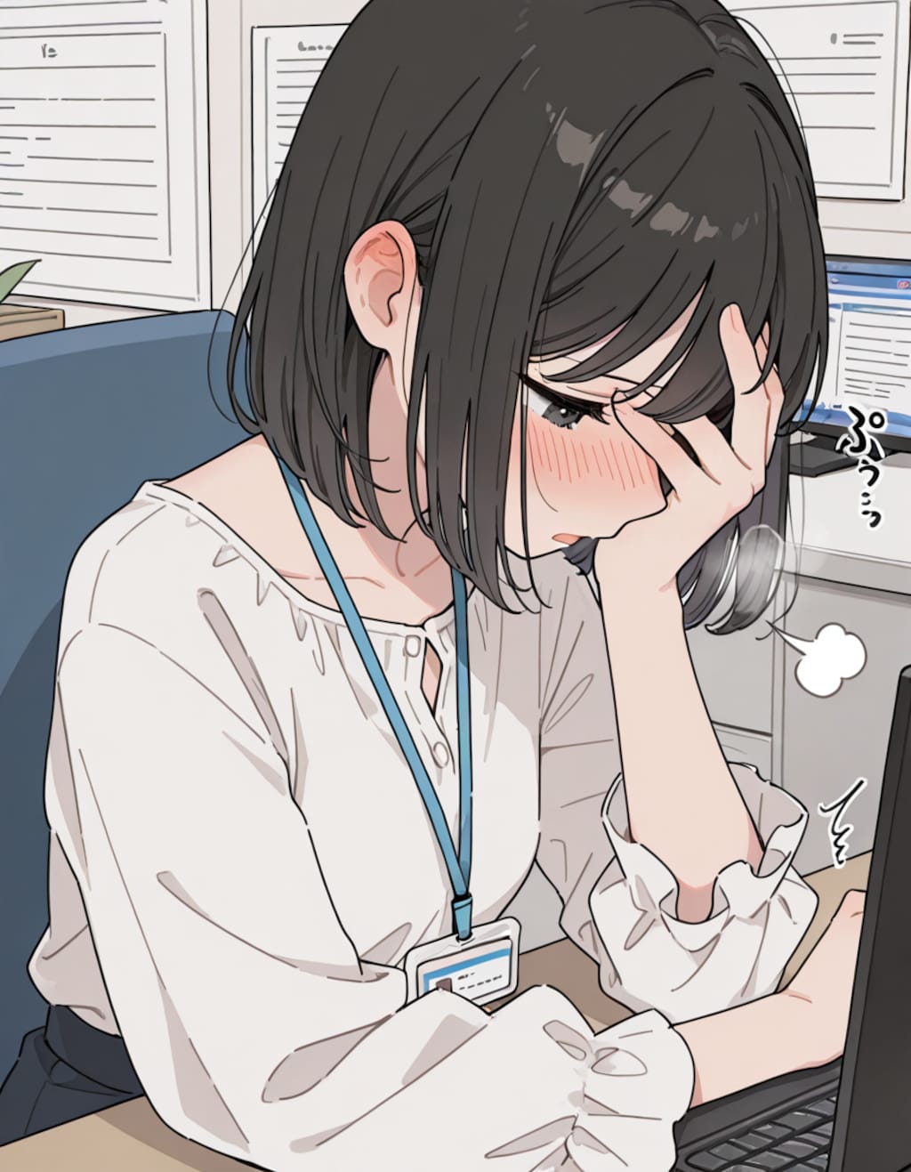 隣の後輩が挙動不審