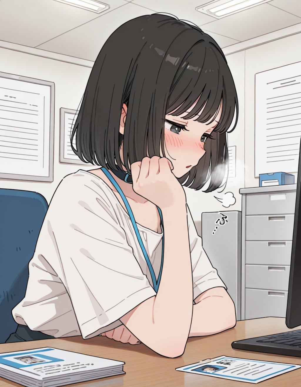 隣の後輩が挙動不審