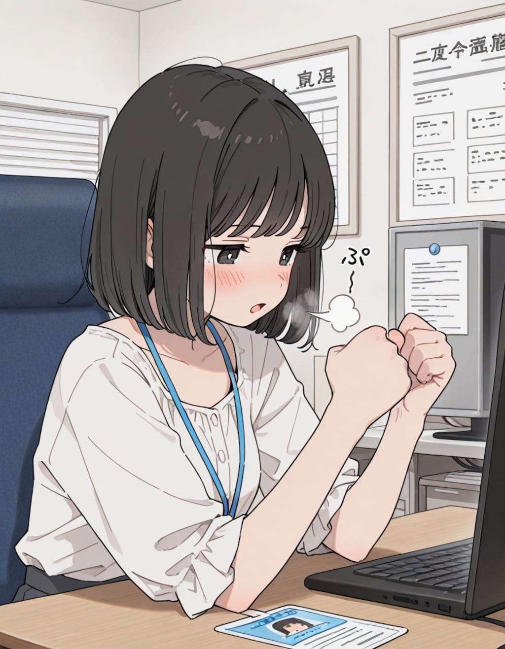 隣の後輩が挙動不審