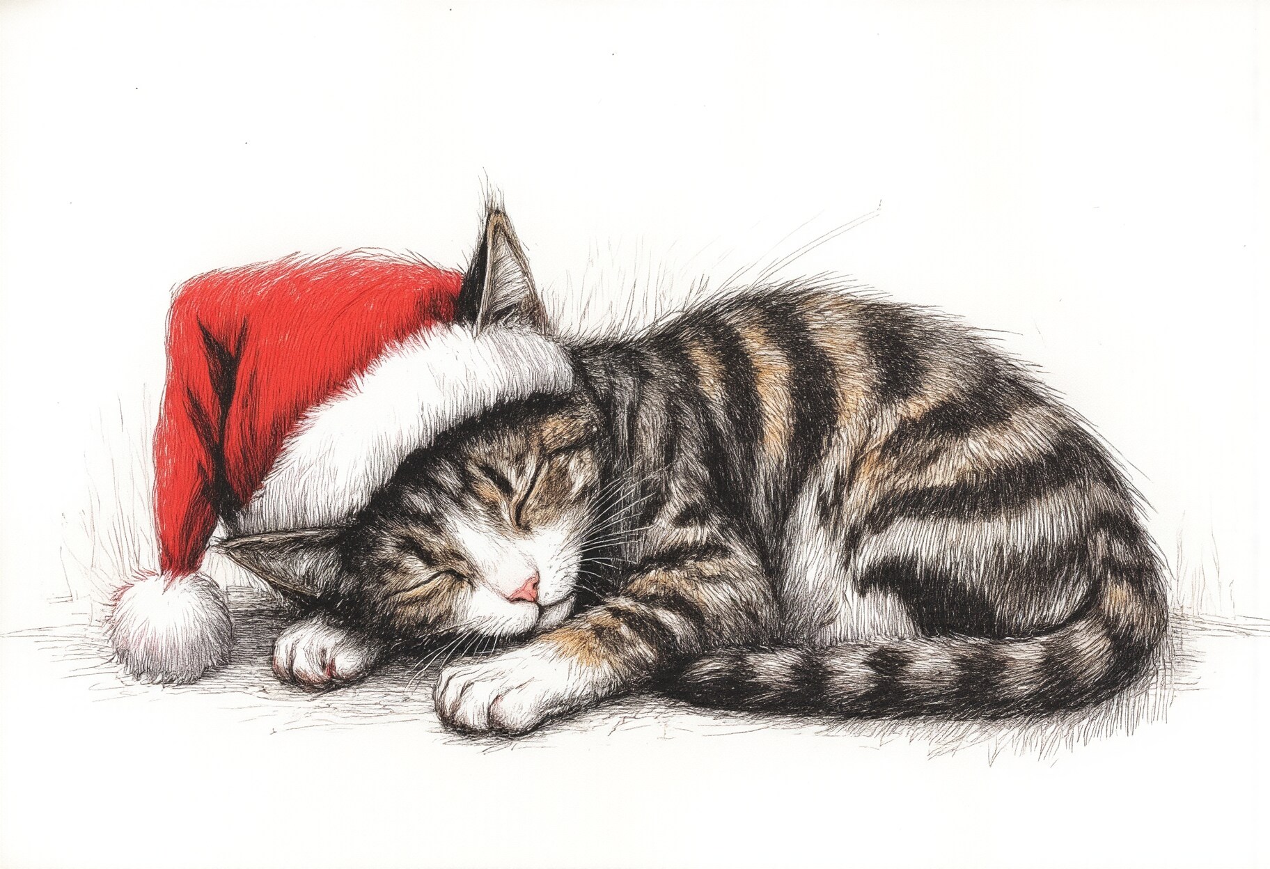 サンタの帽子を被った猫 2 | の人気AIイラスト・グラビア