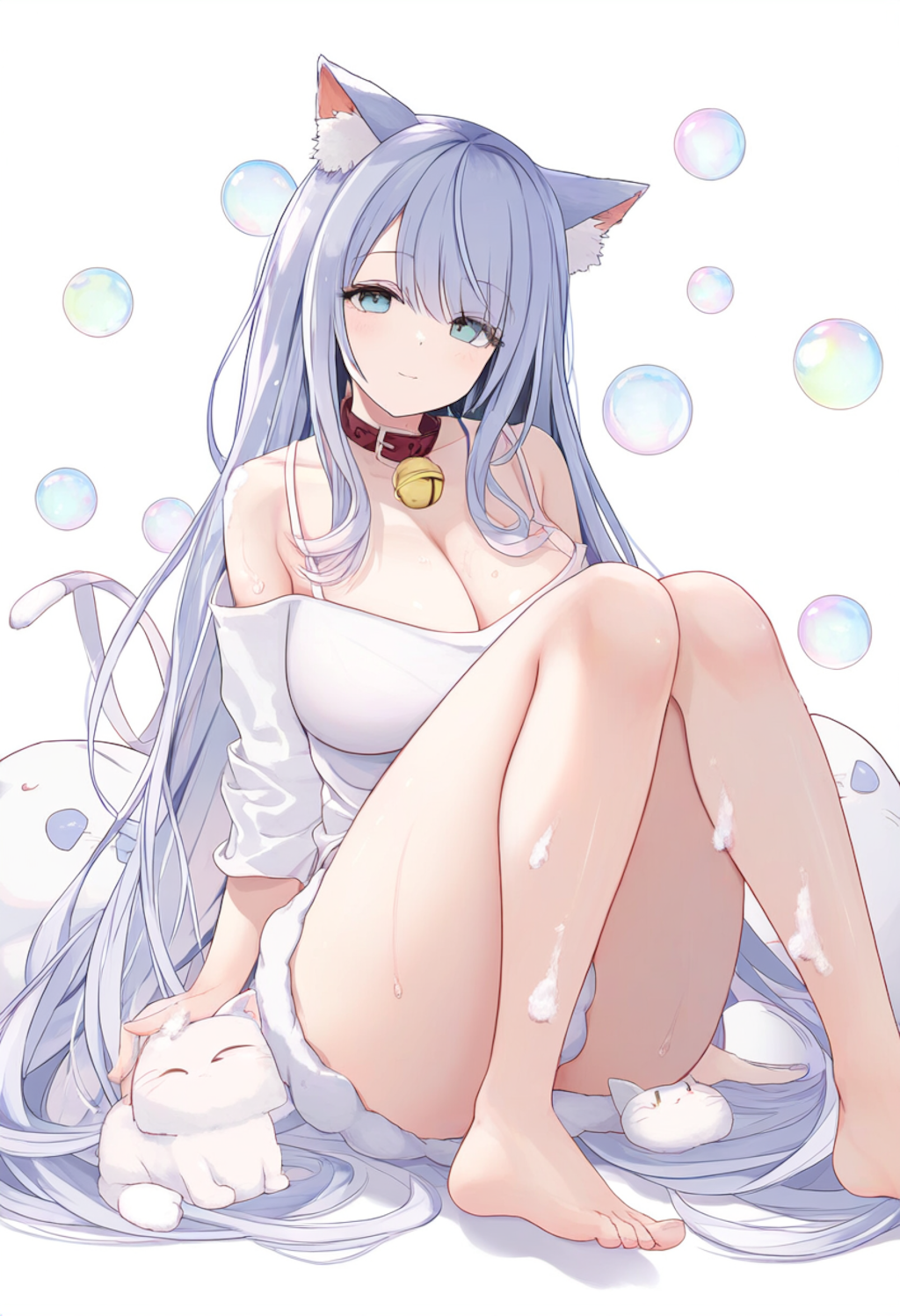 しゃぼん玉と猫耳