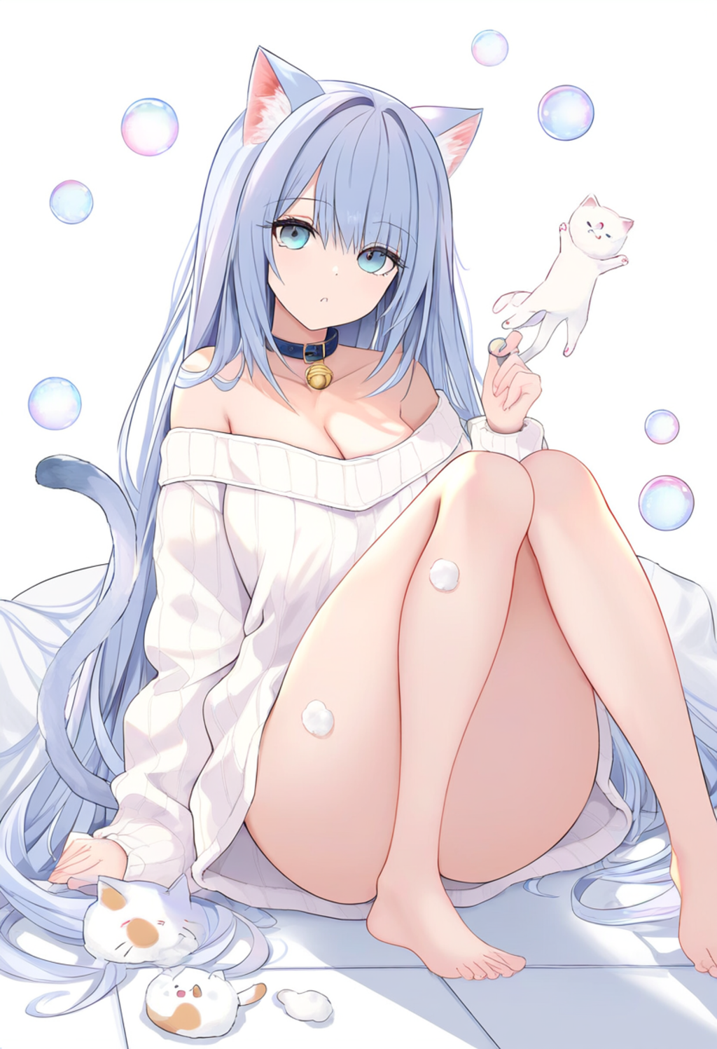 しゃぼん玉と猫耳