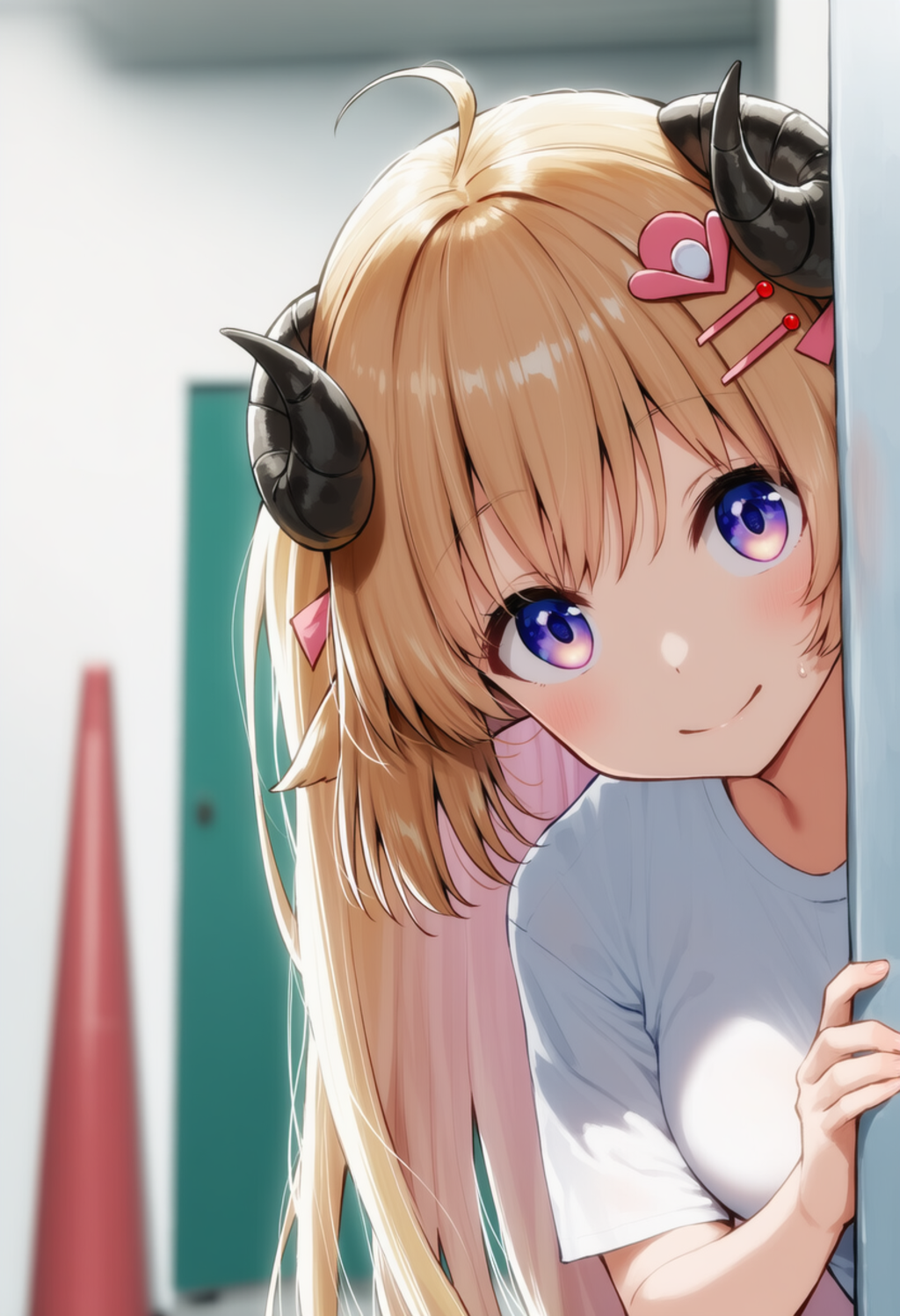 わためぇが物陰からジッと見つめているだけ