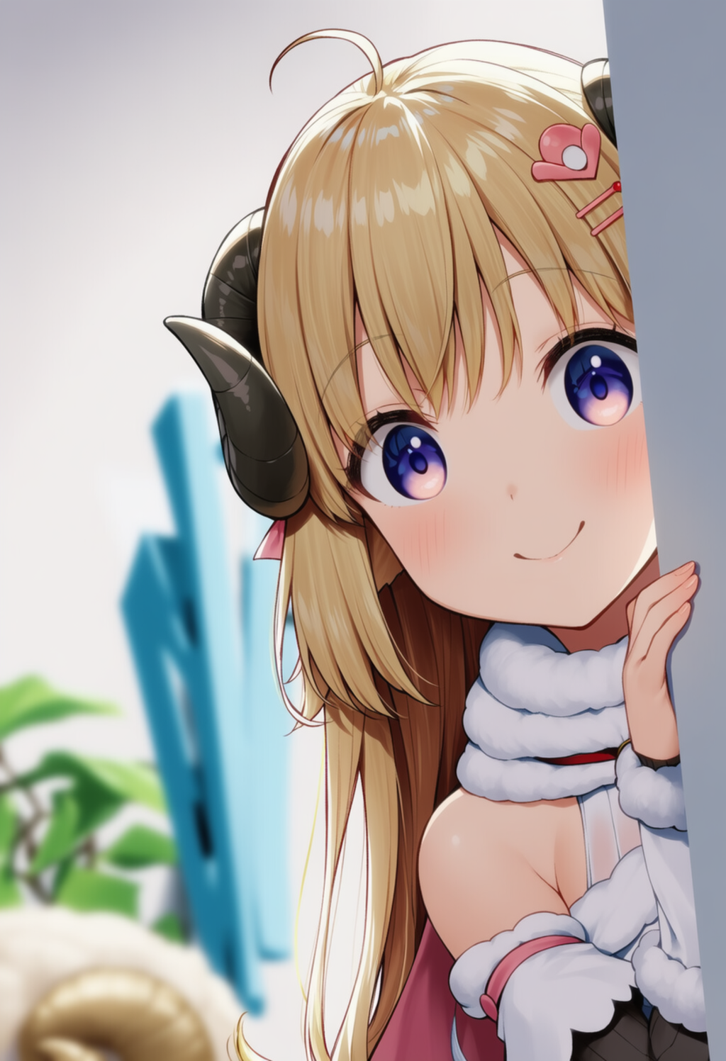 わためぇが物陰からジッと見つめているだけ