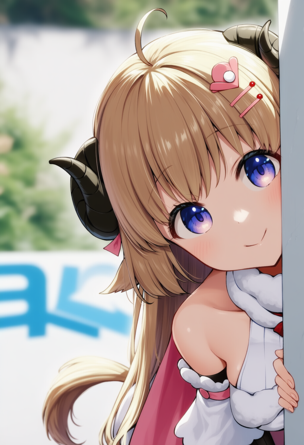 わためぇが物陰からジッと見つめているだけ