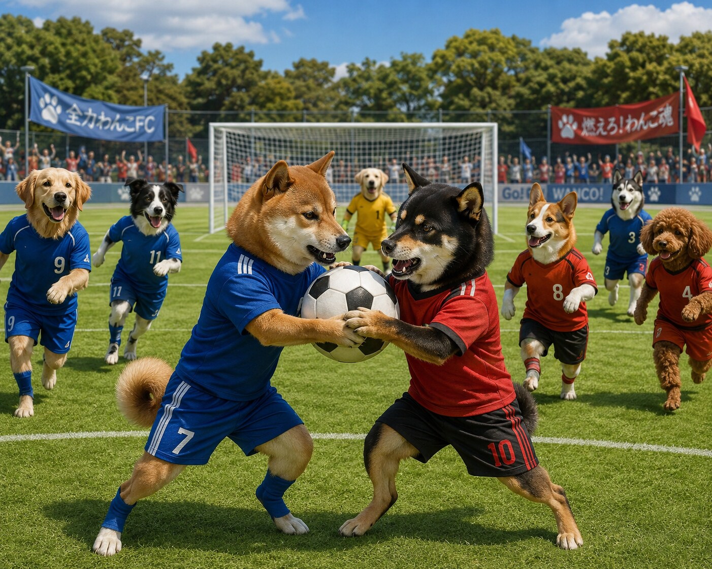 わんこサッカー　犬なのでハンドではありません