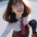眼鏡女子 楓のアイススケート 7枚目