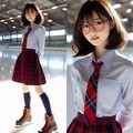 眼鏡女子 楓のアイススケート 6枚目