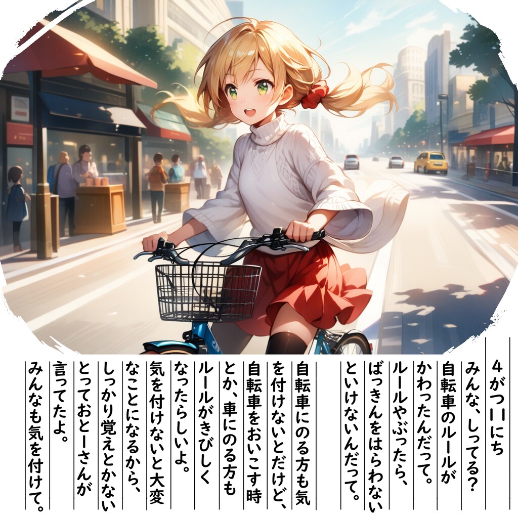 【絵日記】じてんしゃのルールがかわったって