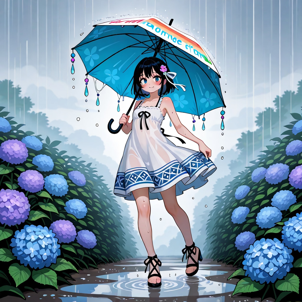 傘の日LILY 傘の模様がこれだけ凝っている