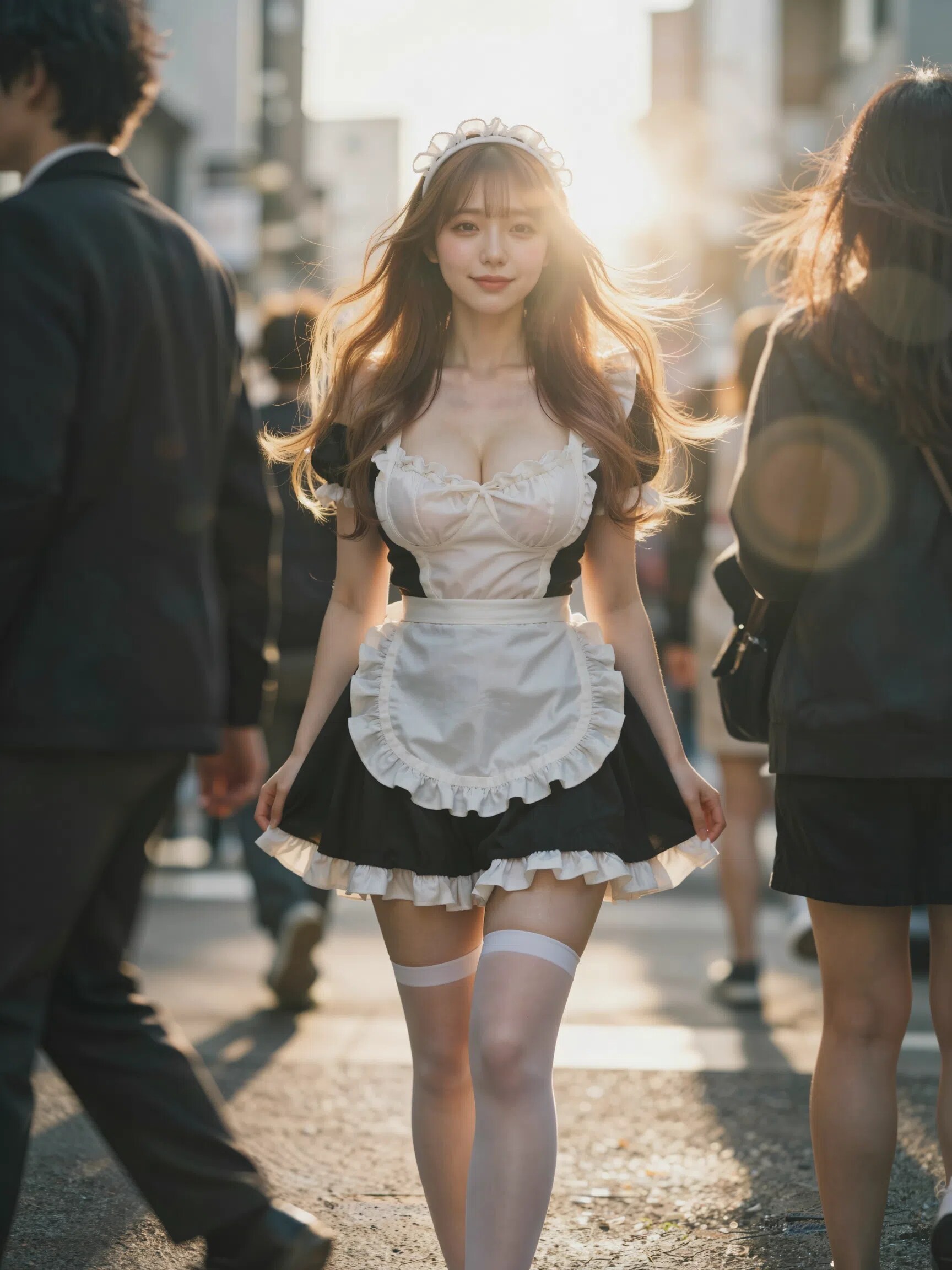 雑踏のメイドさん