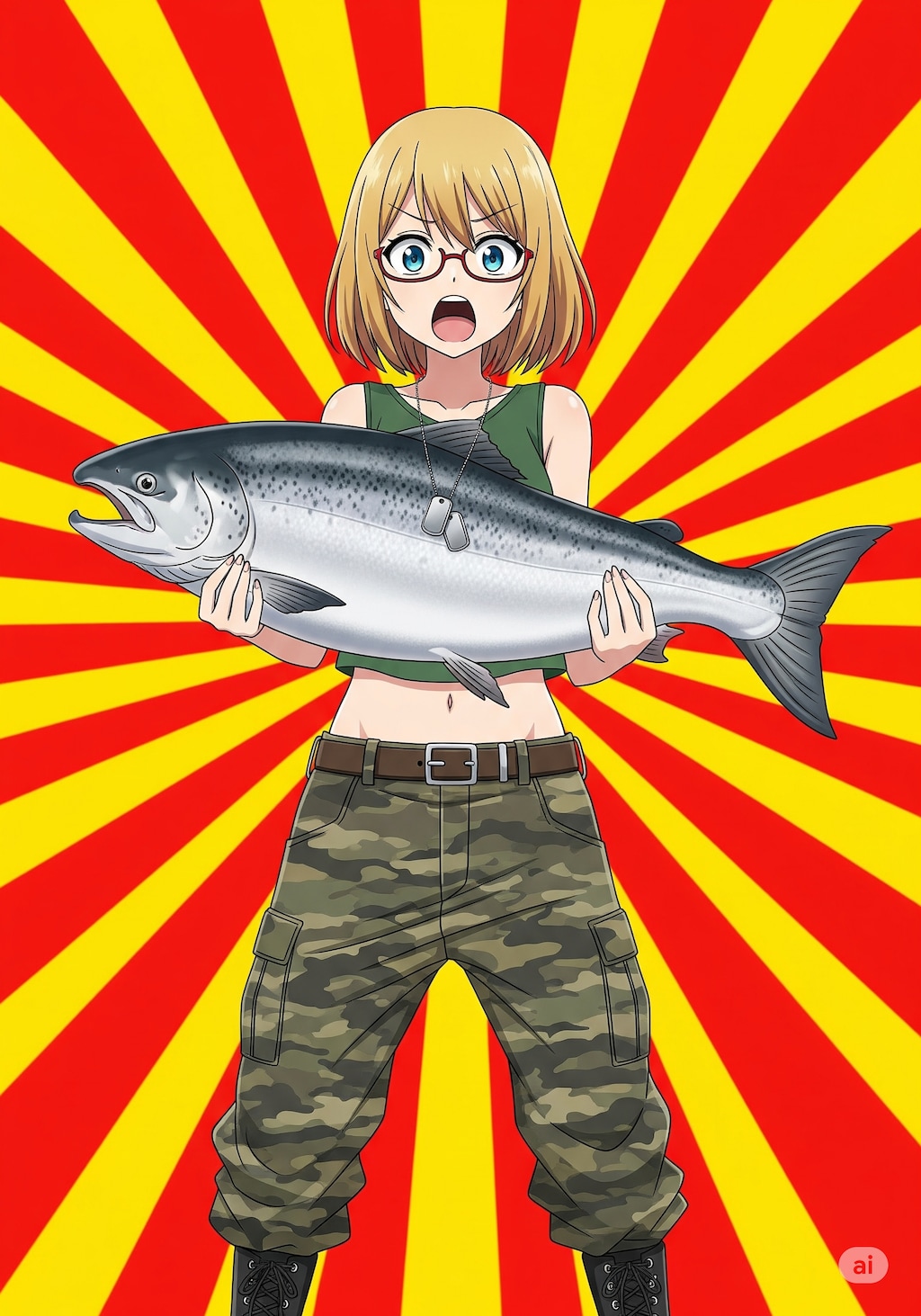 [張り紙見たよ]さけもってきた