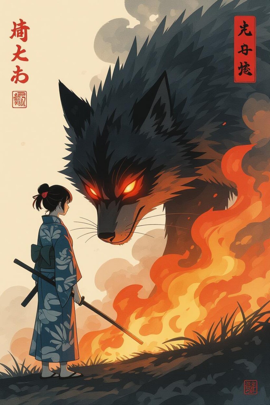 【映画ポスター風】神鳴村と千年戦記