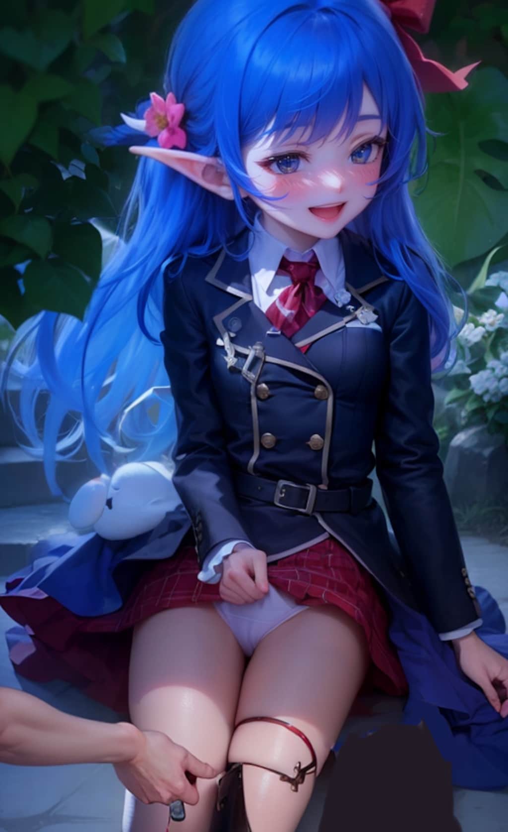 ２コマアニメ　スカートめくり