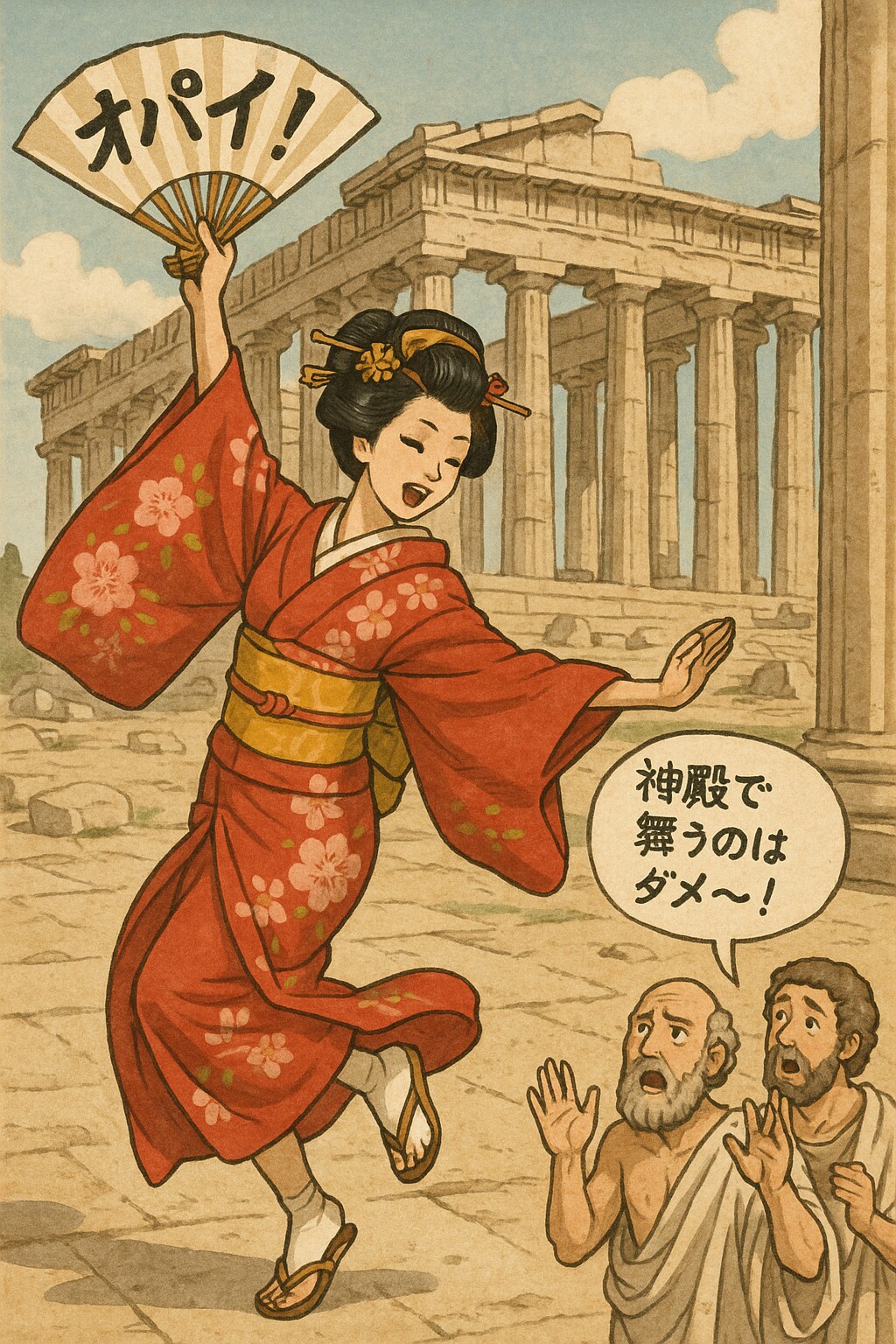 芸者がギリシャでギリギリアウト