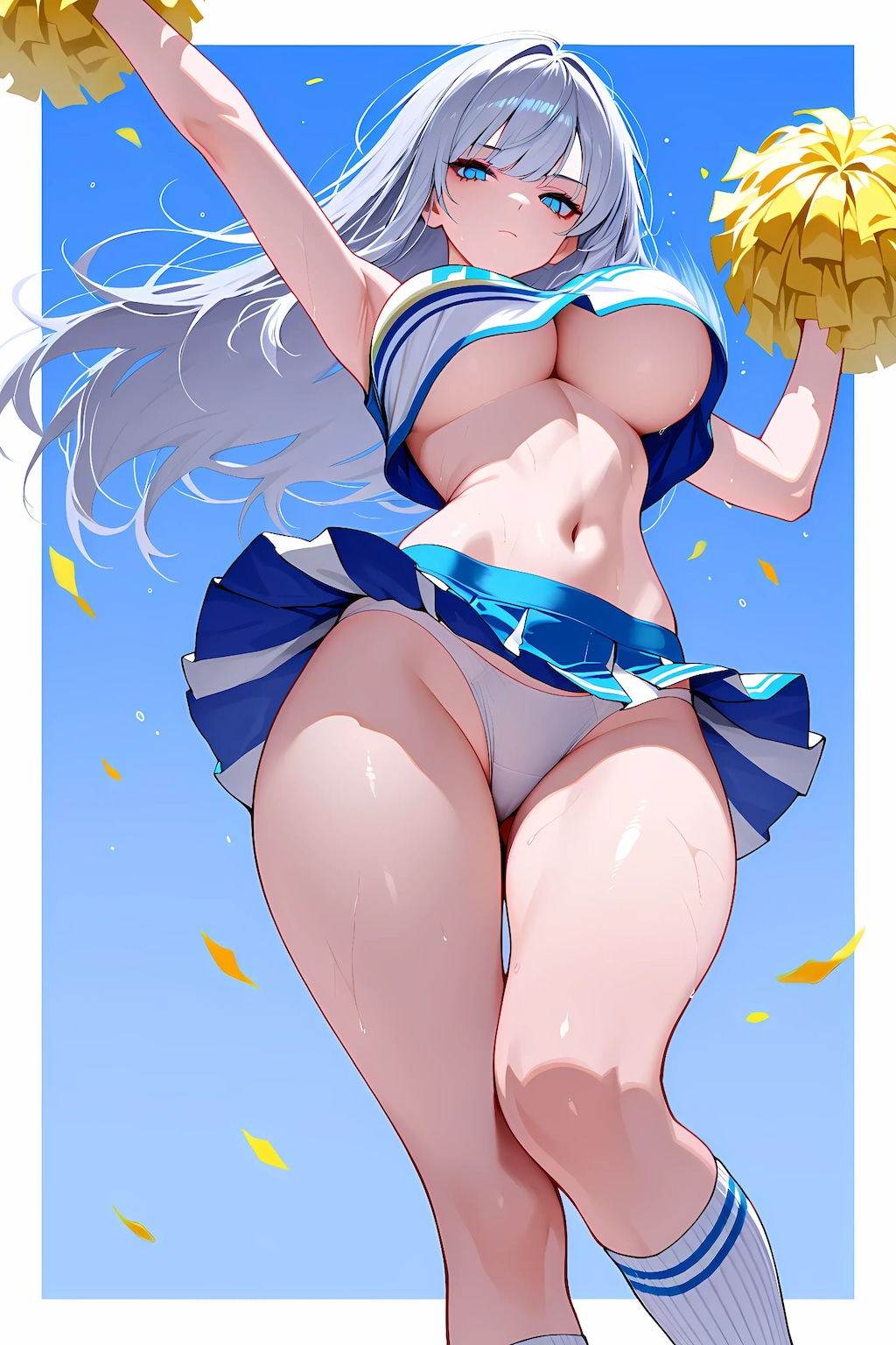 超ミニスカ下乳へそ出しチア服