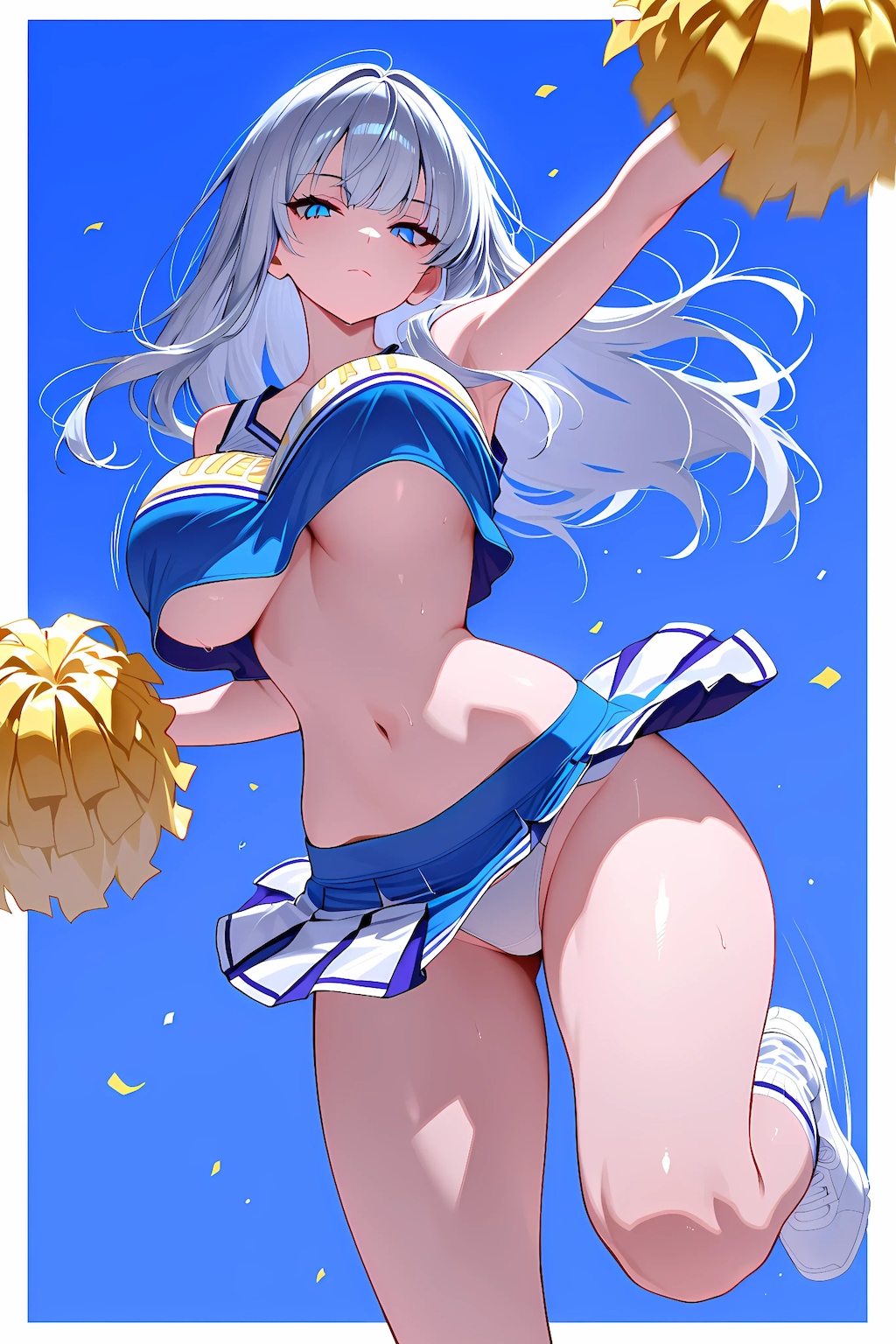 超ミニスカ下乳へそ出しチア服