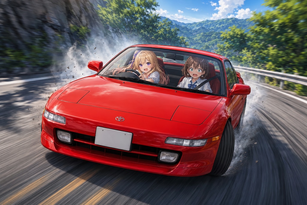 「クルマを走らせることが好きなら、それだけで十分走り屋なんだよ！」「ひぃッ…（曲がる！ （これ以上）曲がらないでくれ、MR2！）」