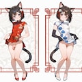 チャイナドレスのネコミミ少女2 4枚目